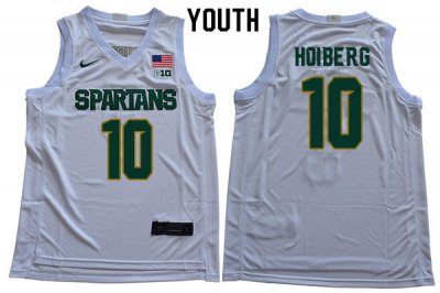 Youth Jack Hoiberg Michigan State Spartans #10 Nike NCAA White Authentic College Stitched Basketball Jersey VD50V48EF